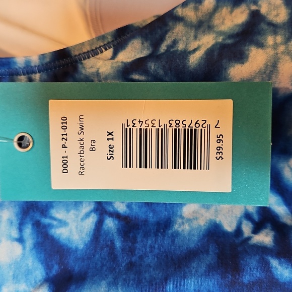 Calypsa - Women's Tie Dye Plus Size Racerback Swim Bra Sz. 1X NWT - Picture 10 of 10